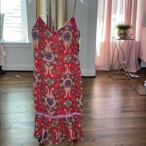 Red and maroon dress